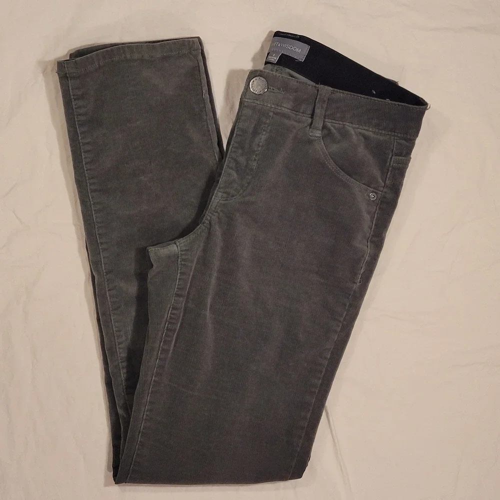 Wit‎ And Wisdom Corduroy Straight Leg Pants, Women's Size 4, Sage Green Gray